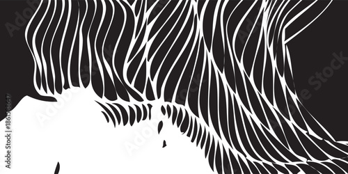 Abstract flowing lines forming a dynamic pattern on a dark background.