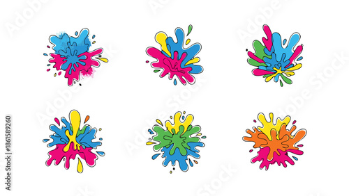Holi Color Splash Icon Sheet