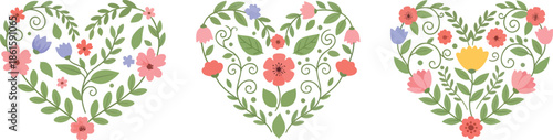 Valentine romantice floral hearts bloom with flowers on hasil akhir 17