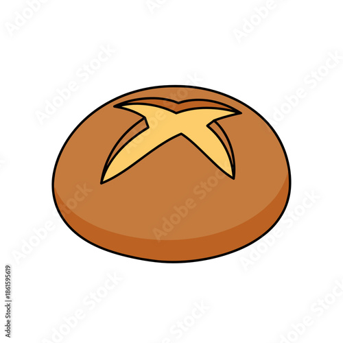 Traditional festive bread icon for Trifon Zarezan holiday or Bulgarian cultural events