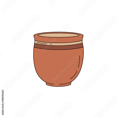 Clay wine cup icon for Trifon Zarezan or traditional Bulgarian winemaking celebrations