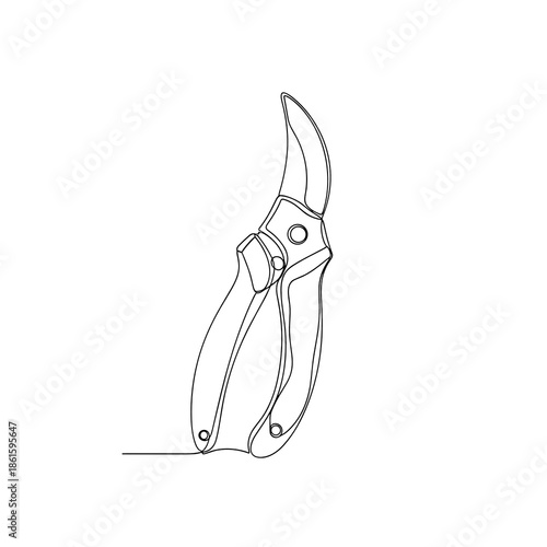 Hand pruner line art icon for vineyard care and Trifon Zarezan festival