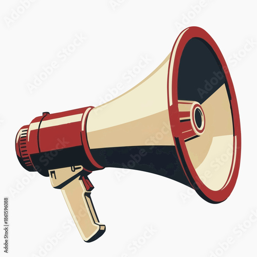 A colorful illustration of a megaphone on a white background