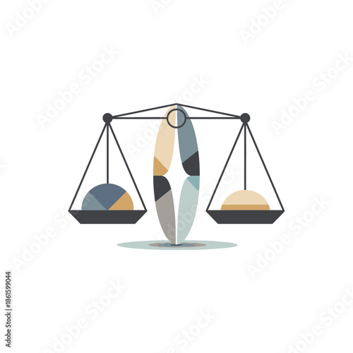 Abstract representation of scales of justice symbolizing balance, fairness, and equilibrium in a conceptual design