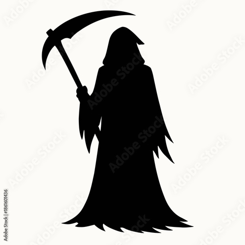 Simple silhouette vector illustration of a void reaper in dark bold style