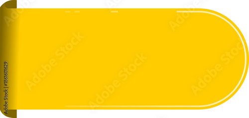 Yellow rounded capsule label with glossy effect for side tag, button, sticker, and modern UI banner design