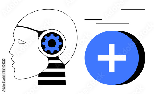 Artificial intelligence concept. Artificial intelligence fusion with healthcare technology and machine automation. Artificial intelligence streamlining medical solutions for innovation. Perfect