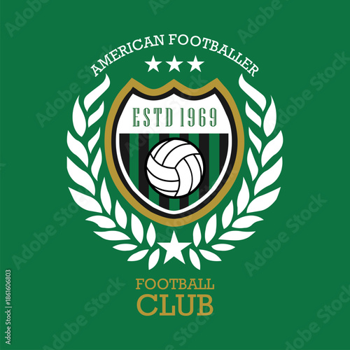 Sport Team Shield Logo with Laurel and Ball