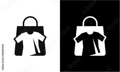 Shopping Bag and T-Shirt Logo Design for Fashion Retail.