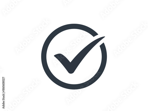 Simple Icon of a Check Mark Inside a Circle - Symbolizing Validation, Approval, or Confirmation