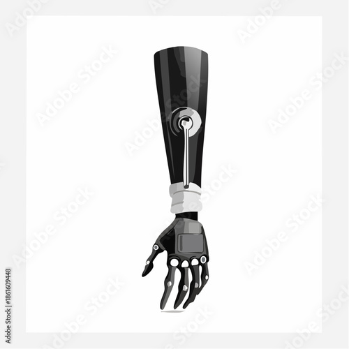 Black robotic arm and hand
