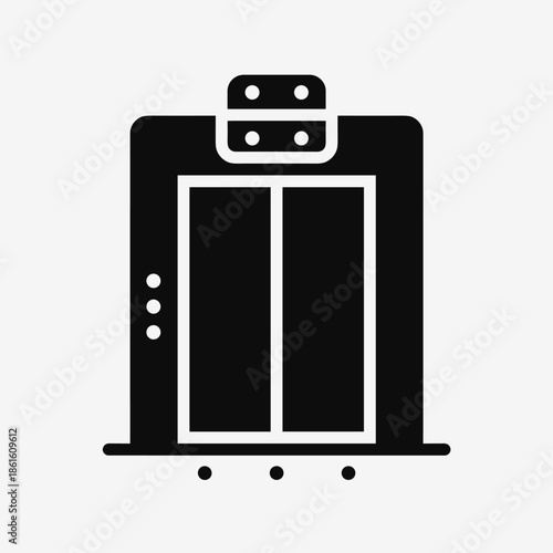 Modern Elevator Entrance Icon with Floor Indicator and Control Panel