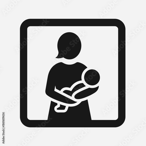 Mother and Baby Icon for Public Facility Signs or Guidance