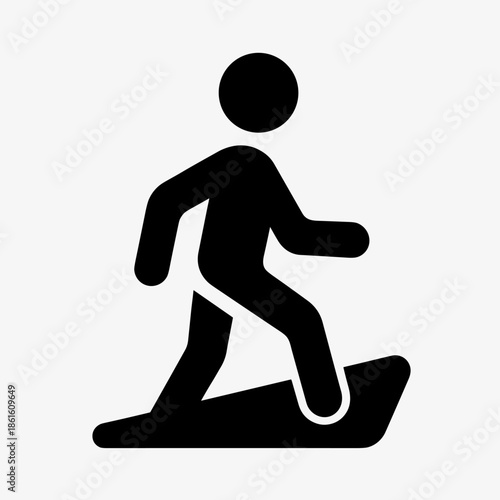 Black Silhouette Icon of a Person Engaging in a Board Sport