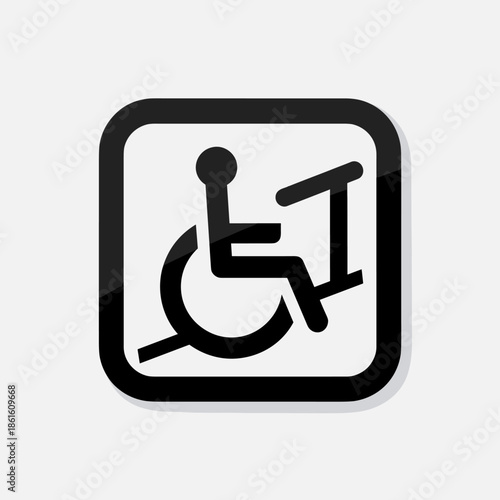 Universal Wheelchair Access Symbol in a Black Square Icon