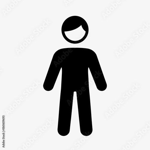 Generic Human Figure Silhouette Icon for User Profile and People Representation