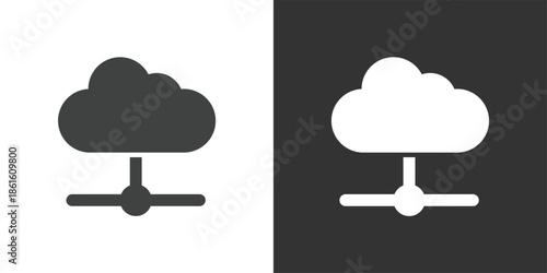 Cloud Network Connection icon. Solid glyph series icon