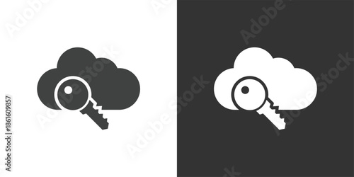 Cloud Key Access icon. Solid glyph series icon