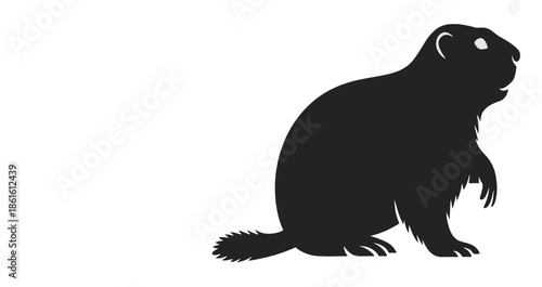 Marmot Silhouette Vector Graphic Illustration Perfect for Wildlife Conservation Projects and Educational Materials