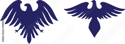 Eagle Logo Collection, Bird Silhouette Set, Hawk Emblem Designs, Flying Bird Icons, Eagle Symbol Collection, Winged Logo Designs, Bird Emblem Set, Falcon Logo Concepts.