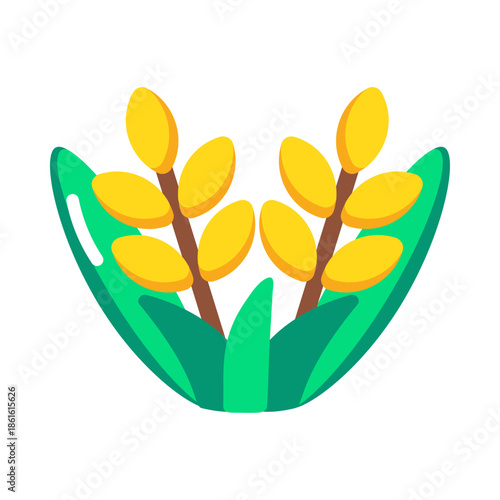 A flat style icon showing wheat