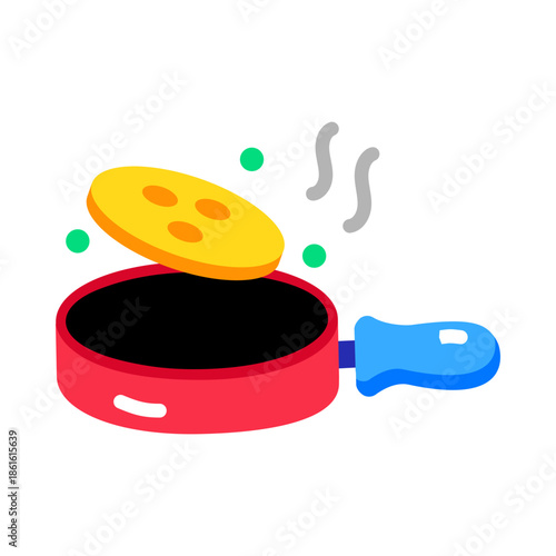 A flat style icon showing a pancake