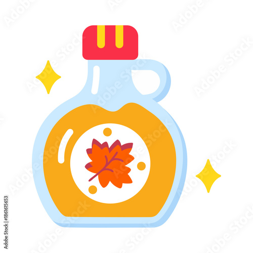 Flat style icon showing maple syrup