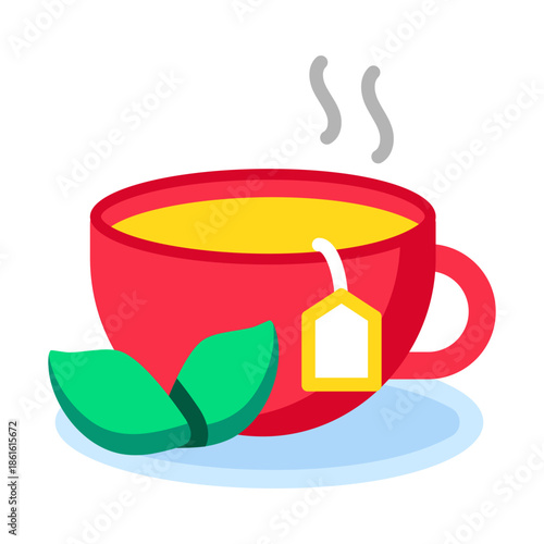 A flat style icon showing herbal tea