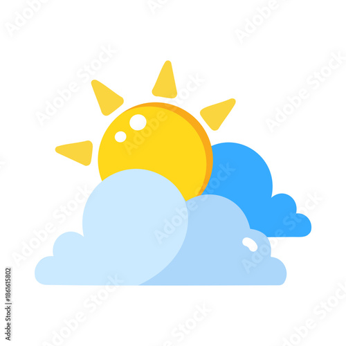 A flat style icon showing cloudy weather