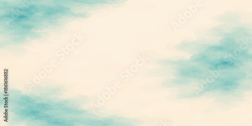 Bright blue sky with clouds and sun grunge background
