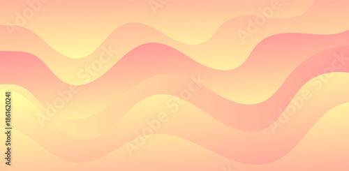 Warm pastel abstract background with flowing wavy shapes creating soft, modern, and friendly visual appearance.