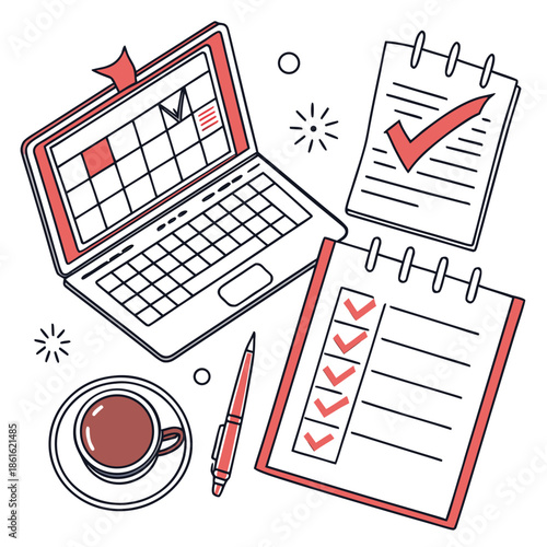 vector illustration of a red pencil