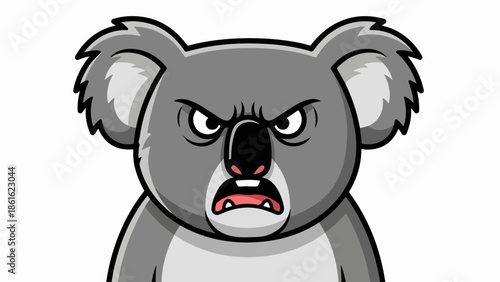 Close-up portrait of a koala with intense expression