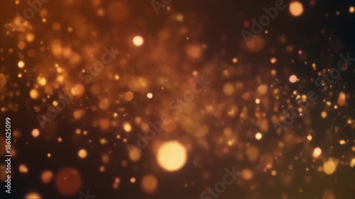 Abstract Golden Glow Bokeh Effect Background