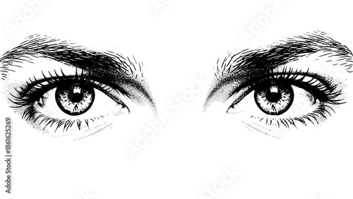 Intense Gaze: Close-up of expressive human eyes