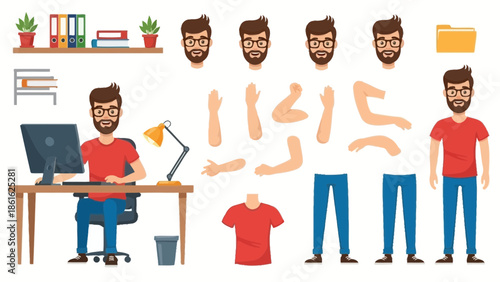 Man character constructor for animation