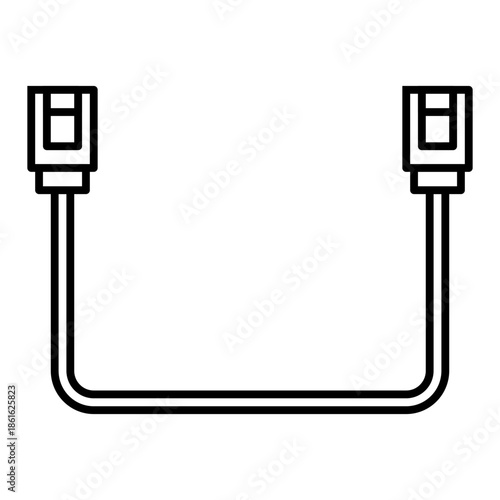 sata cable line icon with editable stroke