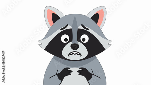 Detailed illustration of a raccoon with expressive eyes and visible claws