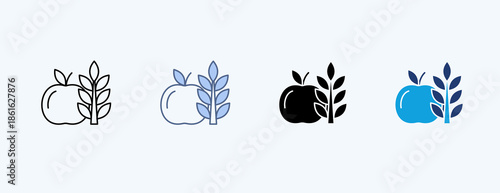 Nutrition Multiple Icon Illustration Vector