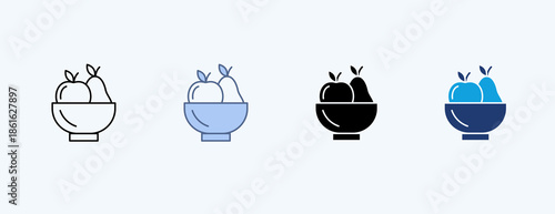 Fruits Multiple Icon Illustration Vector