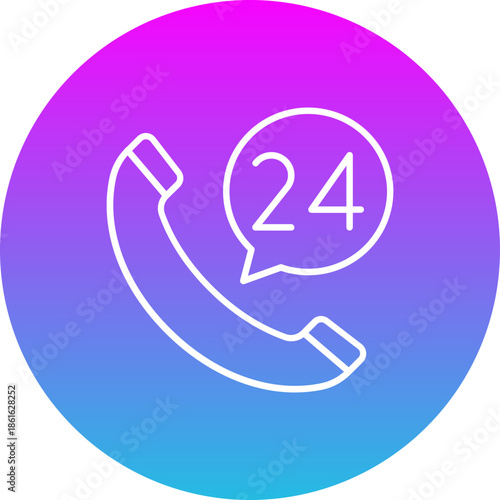 24 Hours Support Icon