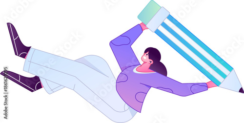 Figure holding a fountain pen writing, drawing, creating sketches, hand-drawn illustrations
