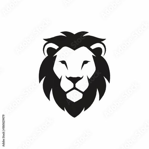 Black Lion Head Illustration Design Element.