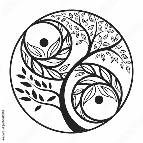 Eco Balance Abstract Icon with Organic Circular Geometry