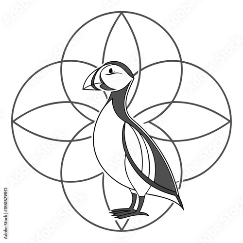 Minimalist Leadership and Stillness Abstract Symbol