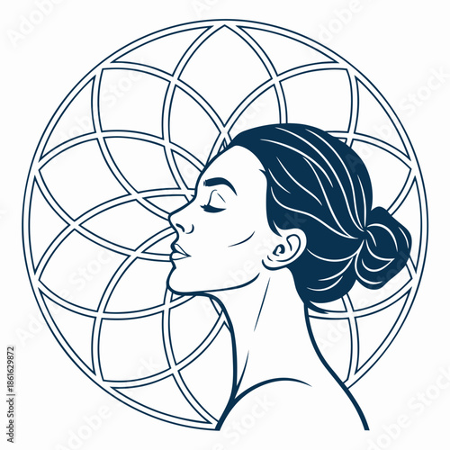 Minimal Women Intuition and Depth Abstract Icon