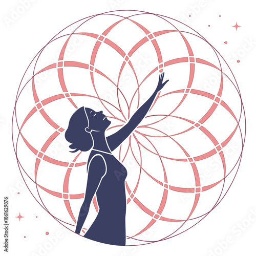 Minimal Women Self Awakening Abstract Symbol