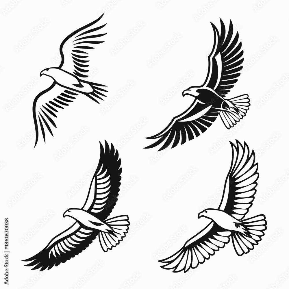 Obraz premium Set of 6 Dynamic Freedom and Movement Abstract Symbols