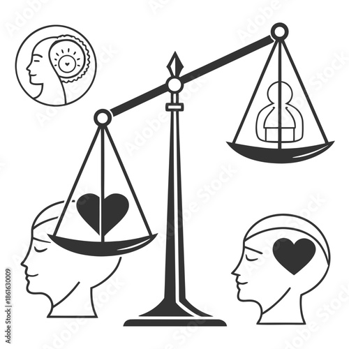 Inner Peace and Emotional Balance Abstract Vector Symbols