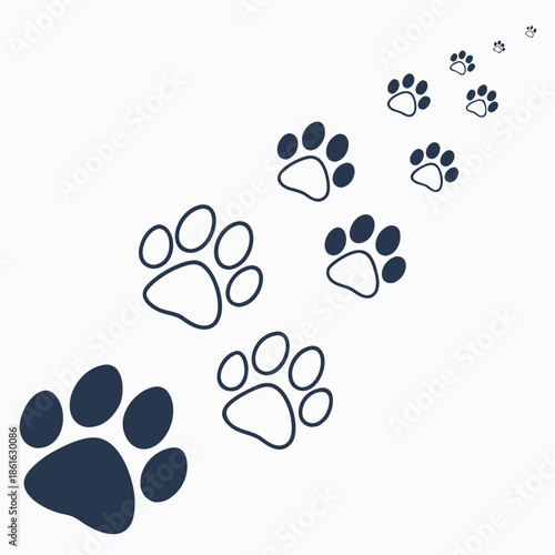Minimalist Dog Paw Prints Seamless Pattern
